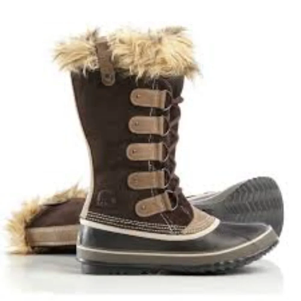 Sorel Women's Brown Joan Of Arctic NL1540-248 Leather Fur Mid-Calf Winter‎ 9